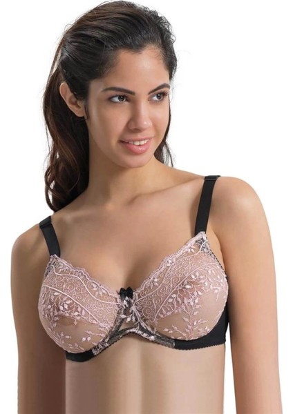 Miraxx Siyah-Pembe Emay 148 B Balenli Toparlayıcı Sütyen