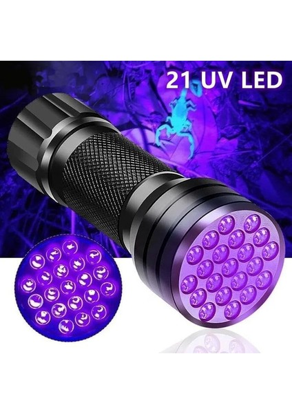 21 LED 395NM Güneş Işığı Eltraviyole Uv El Feneri - Siyah Fener - Evcil Hayvan Otel Ev Temizlik Para Taş Mücevherat fiyatları