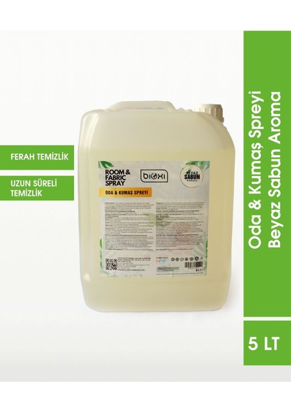 Oda & Kumaş Spreyi Ferahlatıcı Beyaz Sabun Aroması ile 5 lt