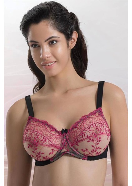 Miraxx Siyah Fuşya Emay 148 B Balenli Toparlayıcı Sütyen