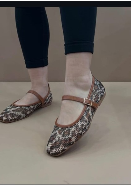 Leopar Fileli Şık Günlük Comfort Trend Rahat Meri Ceyn Babet modelleri