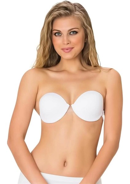 Miraxx Beyaz Emay 721 Şeffaf Askıllı Sütyen