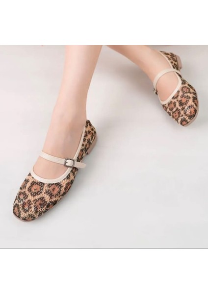 Leopar Fileli Şık Günlük Comfort Trend Rahat Meri Ceyn Babet fiyatları
