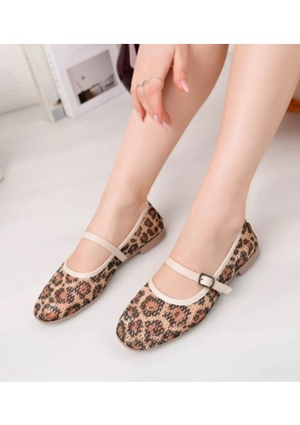Leopar Fileli Şık Günlük Comfort Trend Rahat Meri Ceyn Babet modelleri
