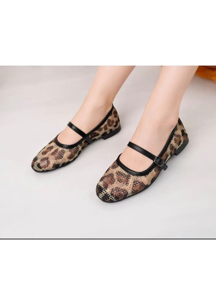 Leopar Fileli Şık Günlük Comfort Trend Rahat Meri Ceyn Babet fırsatları