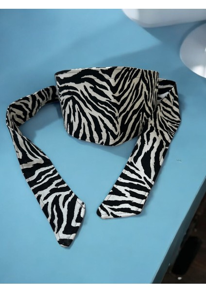 Animal Print Denim Korse Kuşak