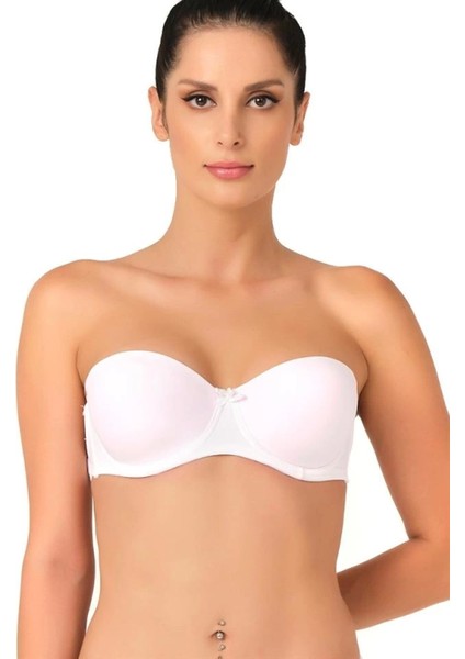 Miraxx Beyaz Emay 701 Sırtı Şeffaf Straplez Sütyen modelleri