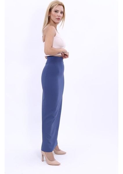 Uzun Düz Dar Etek-Indigo modelleri