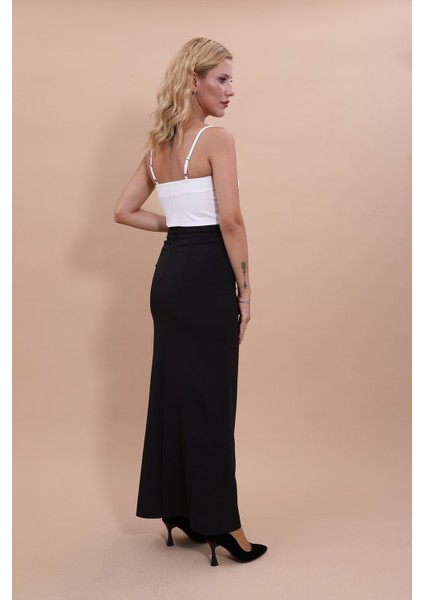 Uzun Düz Dar Etek-Siyah fırsatları