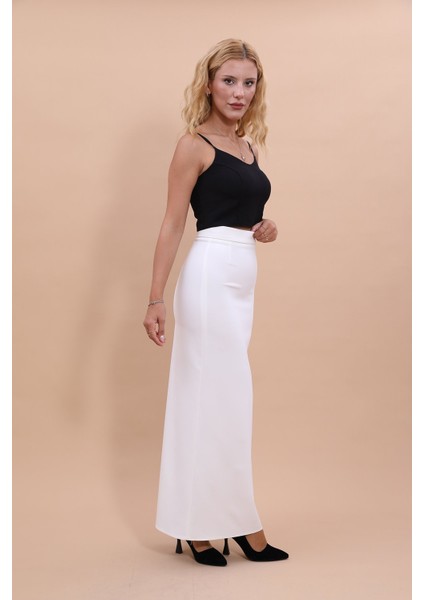 Uzun Düz Dar Etek-Beyaz fiyatları