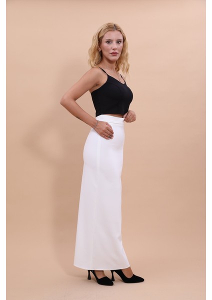 Uzun Düz Dar Etek-Beyaz modelleri