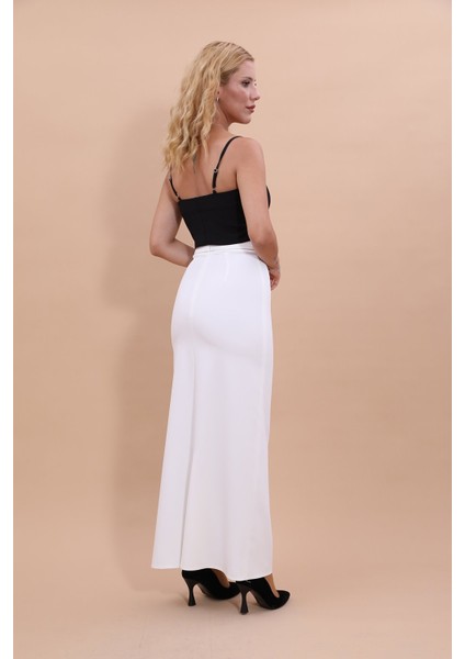 Uzun Düz Dar Etek-Beyaz fırsatları