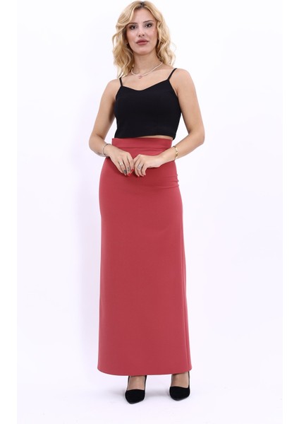 Uzun Düz Dar Etek-Kiremit indirimleri