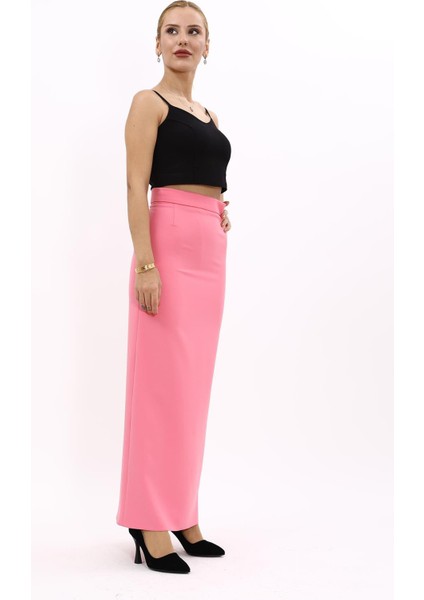 Uzun Düz Dar Etek-Pembe modelleri