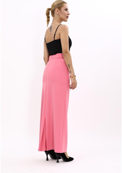 Uzun Düz Dar Etek-Pembe fırsatları
