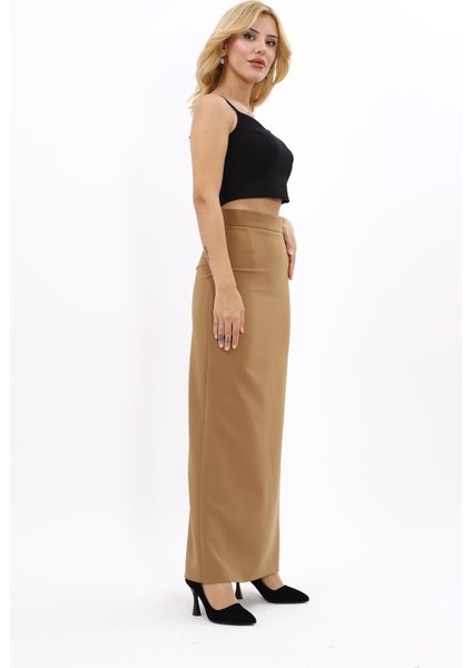 Uzun Düz Dar Etek-Camel fırsatları