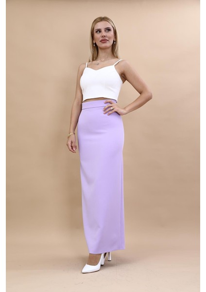 Uzun Düz Dar Etek-Menekşe