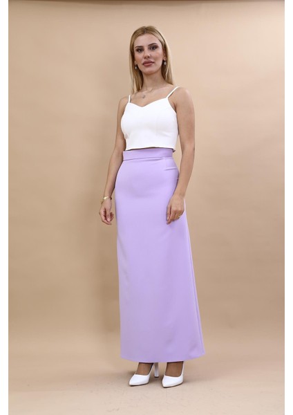 Uzun Düz Dar Etek-Menekşe indirimleri