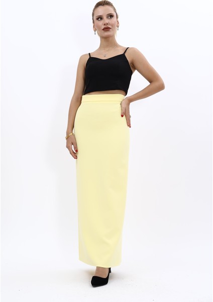 Uzun Düz Dar Etek-Sarı fiyatları