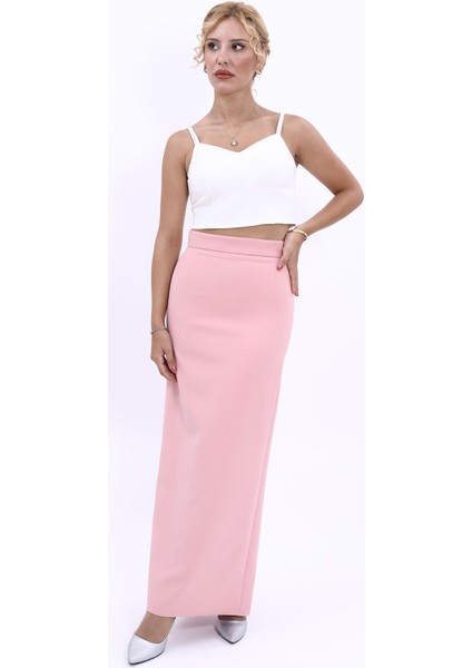 Uzun Düz Dar Etek-Pudra indirimleri