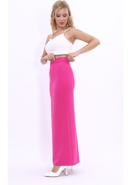 Uzun Düz Dar Etek-Fuşya fiyatları