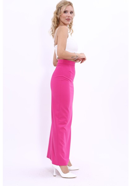 Uzun Düz Dar Etek-Fuşya modelleri