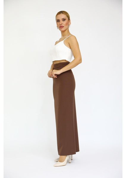 Uzun Düz Dar Etek-Kestane fiyatları