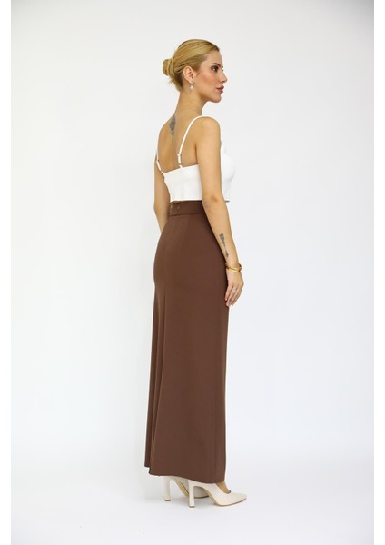 Uzun Düz Dar Etek-Kestane fırsatları