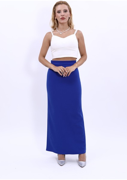 Uzun Düz Dar Etek-Saks