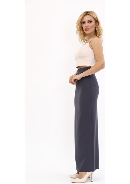 Uzun Düz Dar Etek-Füme fiyatları