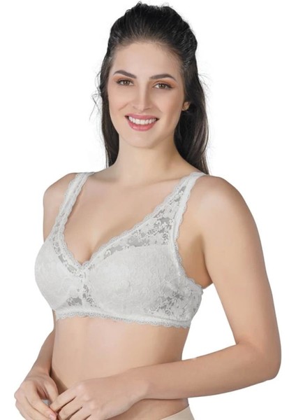 Miraxx Ekru Emay 188 B Pedli Dantelli Telli Toparlayıcı Sütyen