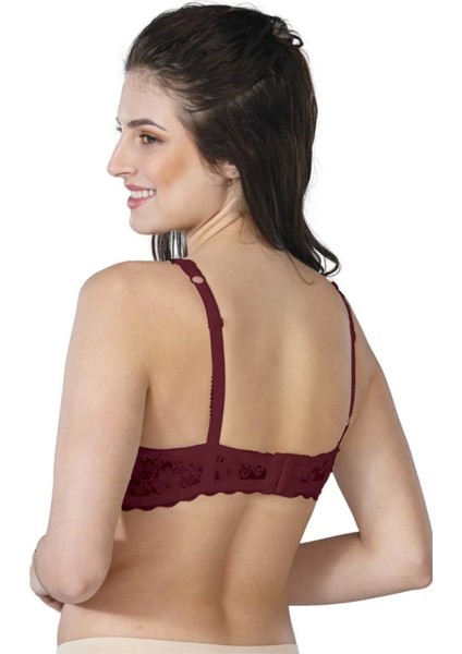 Miraxx Bordo Emay 188 C Pedli Dantelli Telli Toparlayıcı Sütyen fiyatları
