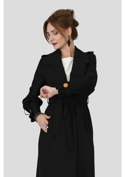 Apoletli Trenç-Siyah