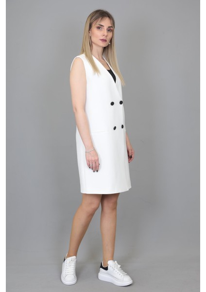 Yelek Elbise-Beyaz fırsatları