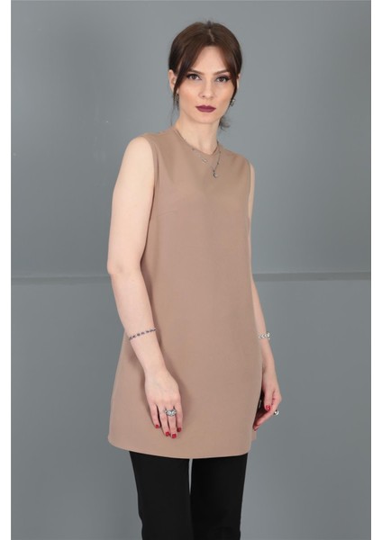 Sıfır Yaka Kolsuz Bluz-Taş fırsatları