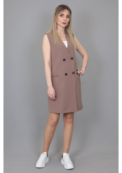 Yelek Elbise-Kahve