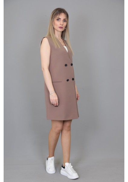 Yelek Elbise-Kahve modelleri