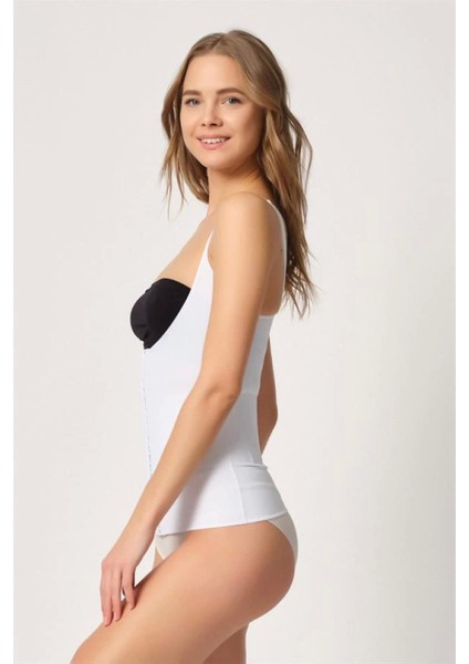 Miraxx Beyaz Emay 2946 Göğüs Altı Balen Destekli Atlet Korse