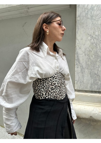Animal Print Balenli Korse Kemer