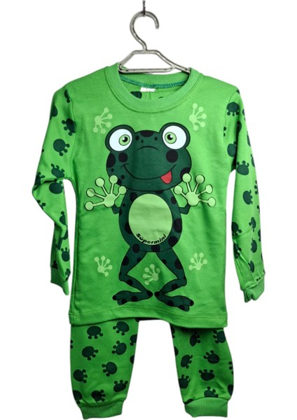 Erkek Çocuk Baby Kurbağa Figürlü 2 Li Alt Üst Pijama Takım