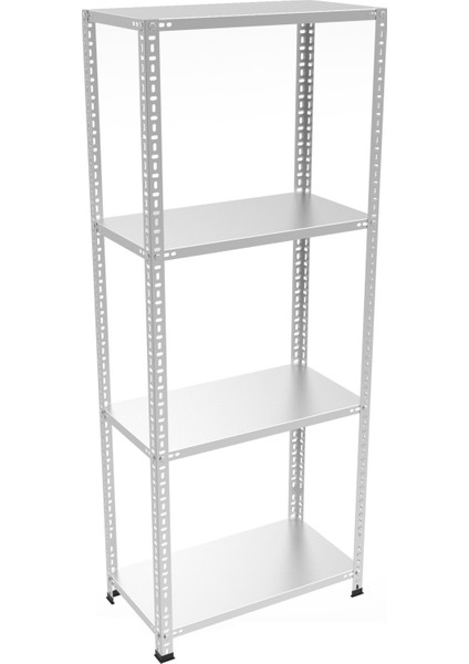 Roburack® Her Bölme 100 kg Taşır 4 Katlı Çelik Galvaniz Arşiv Rafı Depo Rafı Kiler Rafı 31X93X100 DX51 Kalite
