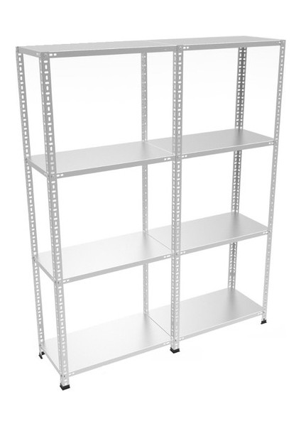 Roburack® Her Bölme 100 kg Taşır 4 Katlı 2 Li Bitişik Çelik Galvaniz Arşiv Rafı Depo Rafı Kiler Rafı 31X60X100 DX51KALITE