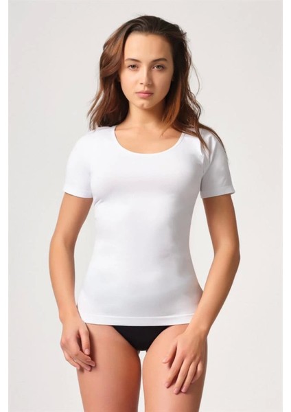 Miraxx Beyaz Emay 5004 Soft Yarım Kollu Atlet