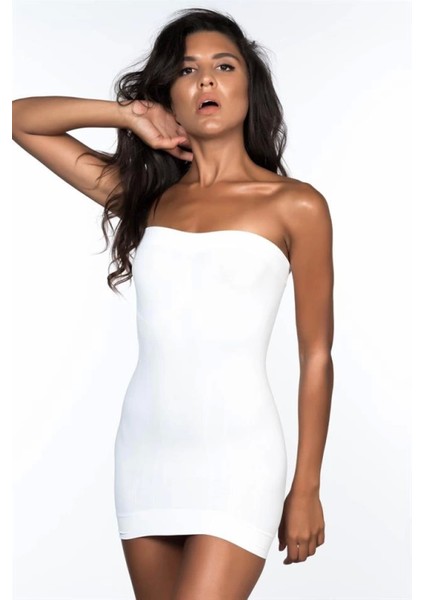 Miraxx Beyaz Emay 5005 Soft Desenli Straplez Atlet