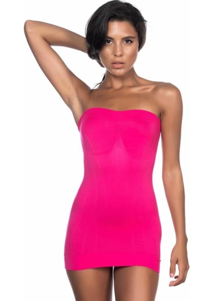 Miraxx Fuşya Emay 5005 Soft Desenli Straplez Atlet