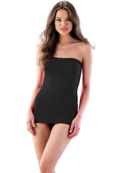 Miraxx Siyah Emay 5005 Soft Desenli Straplez Atlet