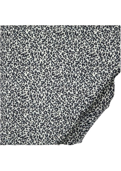 Ipekevi Leopar Desenli Pamuk Eşarp 01414-SIYAH