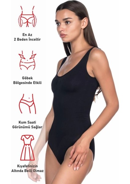 Miraxx Siyah Emay 1924 Soft Kalın Askıllı Çıtçıtlı Body fırsatları