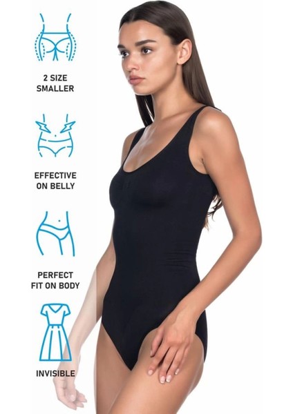 Miraxx Siyah Emay 1924 Soft Kalın Askıllı Çıtçıtlı Body indirimleri