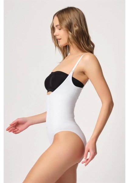 Miraxx Beyaz Emay 2043 Göğsü Açık Agraflı Body Korse fiyatları